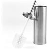 Beldray LA059451SSFEU7 Spazzola e Supporto Per WC - Spazzola Per La Pulizia Della Ciotola Della Toilette, Setole Rigide, Supporto Igienico In Acciaio Inox Con Coperchio, Sottile, Facile Conservazione