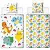 Character World Set copripiumino Pokemon 135 x 200 cm + 80 x 80 cm · Pokémon Pikachu & Friends Game · 100% cotone · Set copripiumino 2 pezzi per adolescenti
