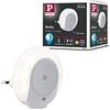 Paulmann 92495 Luce notturna LED con spina Horby rotonda 0,4 Watt con sensore crepuscolare e di rumore bianco plastica 3000 K bianco caldo