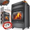 Kesser Stufa a 3,4 kW, con regolatore di pressione, tubo gas, 2 livelli di riscaldamento a infrarossi, 3400 W, riscaldamento fino a 11 kg bombole