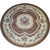 Pierre Tappeti Tappeto Arredo Rotondo in Ciniglia Jacquard Lavabile e Antiscivolo, Stile Classico Floreale AUBUSSON MARRONE Made in Italy, per Soggiorno, Salotto e Camera cm.200⌀