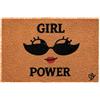 Olivo Tappeti OLIVO.shop COCCO FUNNY - Zerbino con scritte, Zerbino cocco ingresso simpatico, Tappeto cocco divertente, fondo in gomma, vari disegni, 40x60 cm (GIRL POWER OCCHIALI)