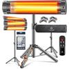 Kesser® Radiatore a raggi infrarossi Riscaldatore a raggi infrarossi Radiatore per terrazza 2500W con telecomando incluso, con custodia protettiva, altezza regolabile, supporto telescopico, Radiatore