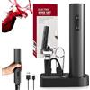 GOMETY Set di cavatappi elettrico 6 in 1, apribottiglie automatico con tagliacapsule, tappo sottovuoto e versatore vino, stazione di ricarica USB, idea regalo perfetta per gli amanti del vino e le feste