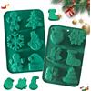 Mein HERZ 2 pcs Stampo in Silicone Natale,Mein HERZ Stampi in Silicone Natalizia a 6 Cavità,Stampo in Silicone per Cioccolato per Torte da Forno, Cioccolato,Natale,Pan di zenzero,Gelatina,Sapone