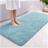 PUFFMAT Tappeto da bagno antiscivolo, super assorbente, in microfibra, morbido, soffice, lavabile in lavatrice, per bagno, WC, doccia, 120 x 60 cm, colore: blu serene