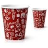 ecodrinks 1000 Bicchieri di Carta SENZA COPERCHIO da 240ml - Ideali per Cappuccino, Tè, Caffè - Biodegradabile e Resistenti - Per Bar, Ufficio e Asporto -Red