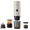 Prixton Macchina da Caffè Espresso Portatile Roma, Compatibile con Caffè Macinato e Capsule, 19 Bar di Pressione, Potenza 80 W, Serbatoio 80 ml, Spegnimento Automatico, Adattatori Inclusi (Crema)