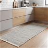 Casa Service ARPO Tappeto in Cotone Lavabile in Lavatrice Antiscivolo per Bagno e Cucina, Beige Brown, 50x80 cm