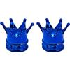cyclingcolors 2x Cappucci delle valvole cappuccio tappi valvola forma di corona re e regina in plastica Schrader per pneumatici bici moto auto auto quad monopattino, blu