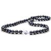 Treasure Bay TreasureBay Elegante collana di perle d'acqua dolce nera naturale di grado AA 8-9 mm da donna, presentata in una bella confezione regalo per gioielli