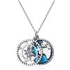 YFN Collana con ciondolo a forma di bussola, in argento Sterling, colore blu marino, con ancora e mappa di viaggio, gioielli per uomo e donna, 45,7 cm + 5,1 cm