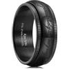 King Will 8mm Black/Silver Brushed/Chain & Viking Runes/Greek Key/Magic Ring/Moon & Star/Viking Spinner Ring Stainless Steel Fidget Ring Anxiety Ring For Men