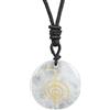 Lovionus89 Collana con ciondolo a forma di moneta fortunata a spirale con simbolo Reiki, per uomini e donne, regolabile, 60-65 cm