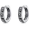 YFN Orecchini neri da uomo in argento sterling 925 con runa vichinga nera orecchini di compleanno per uomini e donne, Argento sterling, Zirconia cubica