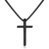 GAVU Collana Uomo Acciaio Croce Collana Ciondolo Croce in Acciaio Inossidabile Oro Argento Nero Uomo Donna