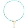 Aobei Pearl 18K Medaglione d'oro Coin/Barocco Pearl/Puffy Cuore/Turchese Collana Pendente per le Donne Handmade Toggle Gioielli