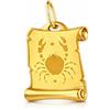 Rodium - Ciondolo in oro con segno zodiacale, oro 14 carati/585, charm per collana o collana, ideale come regalo per gioielli in oro