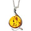 SilverAmber Jewellery Noda 615 - Ciondolo in vera ambra baltica e argento Sterling, senza catenina, 10mm x 2.1cm x 1.4cm, Pietra Argento sterling Resina, Ambra