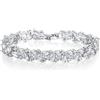 Clearine Donne Tennis Bracciale Zirconia cubica Goccia Sposa Gioielli per Matrimonio Trasparente Argento-Fondo