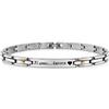 amorili Bracciale Uomo Personalizzabile con Incisione in Acciaio Inox ed Elementi in Oro - Idea Regalo Personalizzato per Lui Papà bcc1694