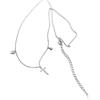 WOZUIMEI S925 Collana in Argento Femminile Croce Di Diamanti Cuore D'Amore con Catena Di Diamanti Dolce Clavicolaoro