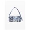 Desigual, Borsa grande ricamata, Cotone, Blu, U