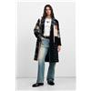 Desigual, Cappotto in lana a quadri patch, Donna, Nero, L