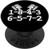 V8 Drag Racing & Funny Mechanic Gifts Me 1-8-4-3-6-5-7-2 Garage del ragazzo dell'automobile del motore del blocco di ordine di fuoco PopSockets PopGrip Adesivo
