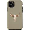 Wildflower Longhorn Co Custodia per iPhone 11 Pro Teschio Longhorn, motivo floreale leopardato, arte in stile Western Ranch