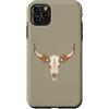 Wildflower Longhorn Co Custodia per iPhone 11 Pro Max Teschio Longhorn, motivo floreale leopardato, arte in stile Western Ranch