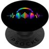 Headphones DJ Hip Hop EDM Electronic Mus Heartbeat Headphone Tie Dye Sound Lover Engineer Producer DJ PopSockets PopGrip Adesivo