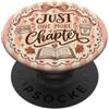 Cute Striped Art Books Reader Librarian Just One More Chapter Book Lover Reading Red Stripes Pattern PopSockets PopGrip Adesivo