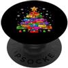 Christmas Santa Brick Builder Kids Maestro costruttore di blocchi di alberi di Natale in mattoni PopSockets PopGrip Adesivo