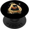 Cozy Orbit Cat Reader Art Libro per gatti Moonbeam Reading Visitor, stile nero PopSockets PopGrip Adesivo