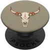 Wildflower Longhorn Co Teschio Longhorn, motivo floreale leopardato, arte in stile Western Ranch PopSockets PopGrip Adesivo