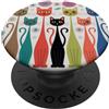 seven stylized cats Purrsonality Times S sette gatti stilizzati in uno stile colorato e moderno. PopSockets PopGrip Adesivo