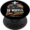 The Christian Faith Truck Drivers Co. 18 Wheels, One Savior - Christian Trucker Truck Driver PopSockets PopGrip Adesivo