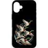 Bahaa's Tee Custodia per iPhone 16 Plus Flying Mallard Ducks Waterfowl Migration Wildlife Bird Art