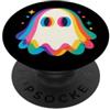 Retro Color Art Ghost Trippy Vaporwave E Vaporwave Psychedelic Retro Ghost Halloween EDM Techno Rave PopSockets PopGrip Adesivo