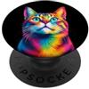 Motivi di gatti per amanti dei gatti, pr Regalo di design artistico con motivo gatto, simpatico PopSockets PopGrip Adesivo