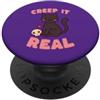 Kawaii Triangle Creep It - Teschio di gatto scuro con teschio spaventoso PopSockets PopGrip Adesivo