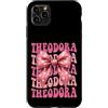 Cute Coquette Bow Personalized Name Outf Custodia per iPhone 11 Pro Max Theodora - Fiocco estetico per donne e ragazze