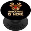 Christmas Santa Brick Builder Kids Brickmas Is Here Block Building Master Builder Natale PopSockets PopGrip Adesivo