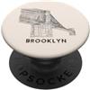 New York Threads Studio Disegno a mano del ponte di Brooklyn New York disegno PopSockets PopGrip Adesivo