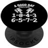 V8 Drag Racing & Funny Mechanic Gifts Me Una buona giornata inizia con 1-8-4-3-6-5-7-2 Firing Order Garage PopSockets PopGrip Adesivo