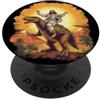 Humorous Christian Jesus Prehistoric Din Divertente Gesù che cavalca T-Rex Dinosaur Meme Parodia per i credenti PopSockets PopGrip Adesivo