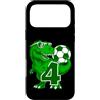 COOL SOCCER DESIGNS AND OUTFITS Custodia per iPhone 17 Pro Max DINOSAURI NUMERO 4 ANNI CALCIO 4° COMPLEANNO