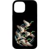 Bahaa's Tee Custodia per iPhone 15 Flying Mallard Ducks Waterfowl Migration Wildlife Bird Art