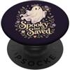 Cute Ghost Halloween Carino Cristiano Fantasma Halloween Spettrale Ma Salvato PopSockets PopGrip Adesivo